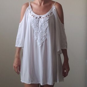 Solitaire White Swimsuit Cover-up